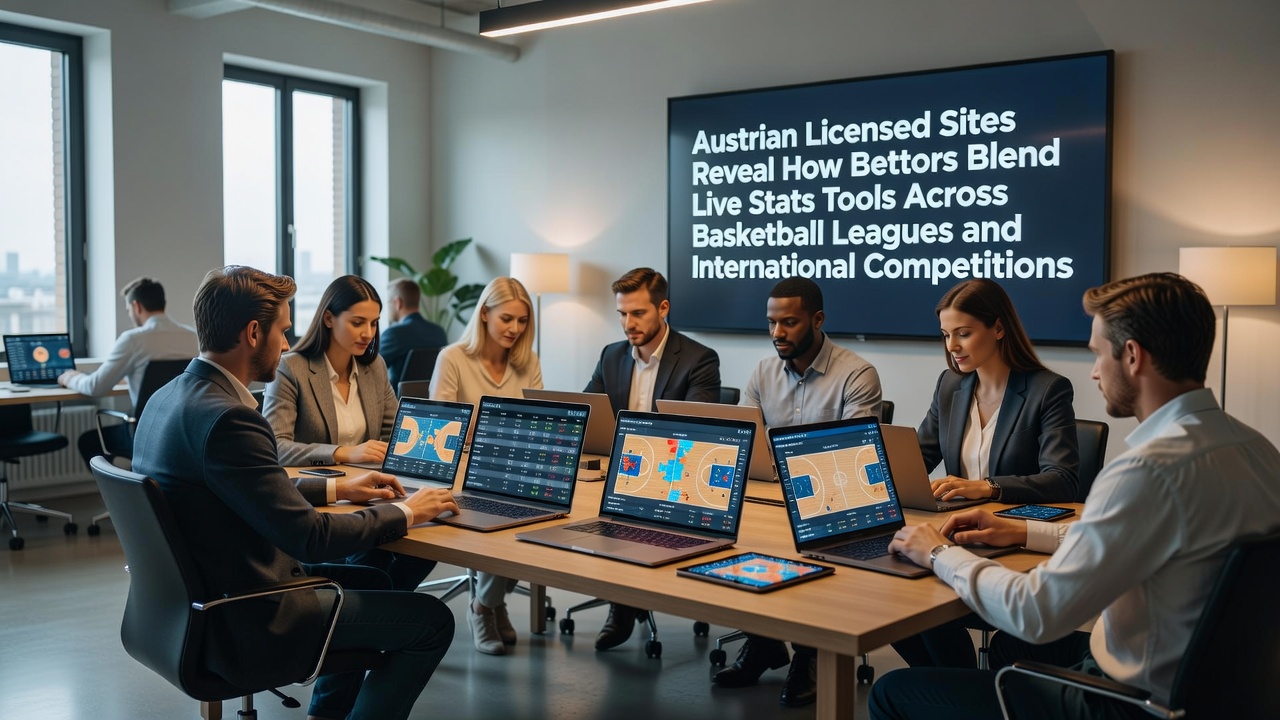 Live stats interface showing basketball and tennis metrics side by side on an Austrian licensed betting site